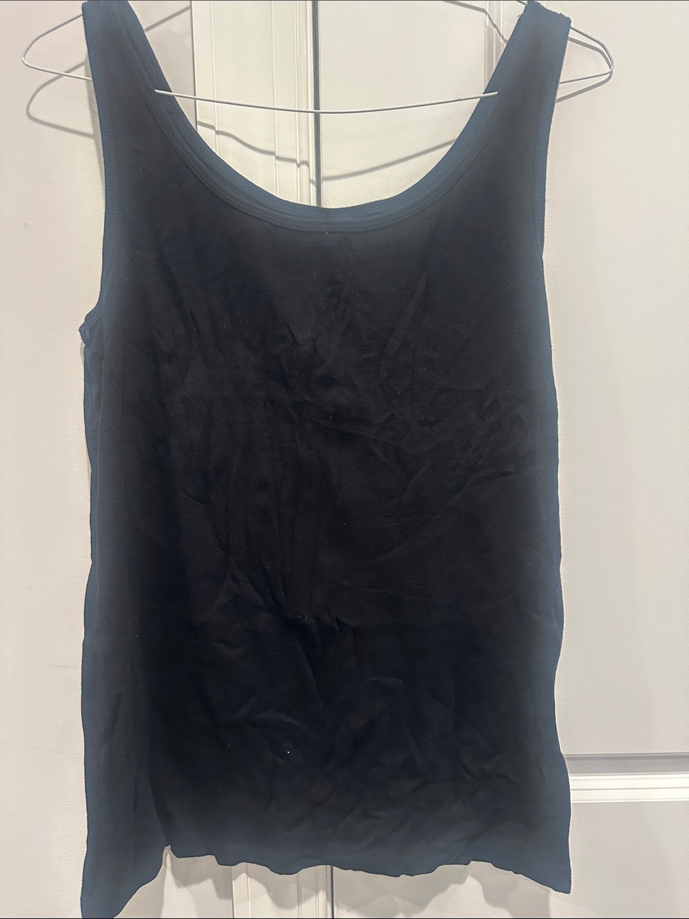 Lord & Taylor 100% Cotton 1x Black Women's Tank Top - Sleeveless Scoop Neck
